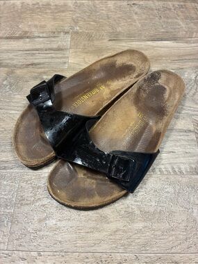 Birkenstock Madrid Slip On Buckle Patent Sandals